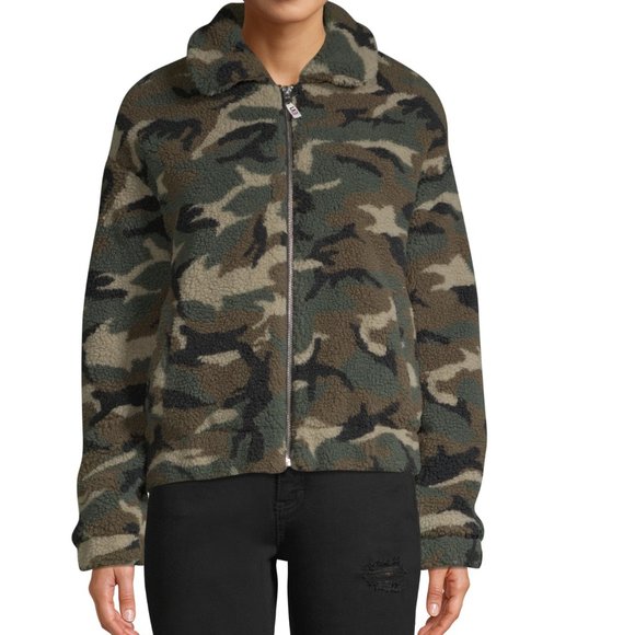 Jackets & Blazers - New Camouflage Printed Sherpa Jacket